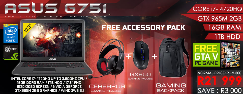 ASUS G751JL core i7 gaming laptop deal