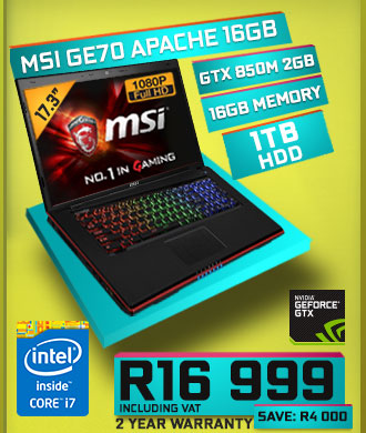 msi ge70 core i7 laptop deal with 16GB RAM