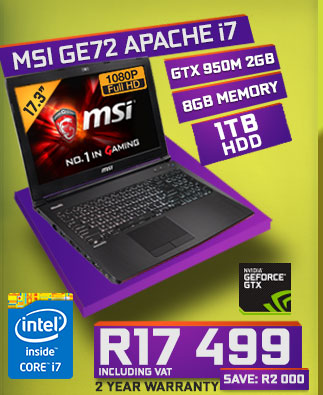 MSI GE72 core i7 laptop deal with 8GB RAM