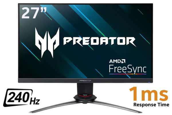 Acer Predator XB3 XB273GX 27" FHD 1920x1080 240Hz Gaming Monitor / NVIDIA G-SYNC Compatible / Rapid 240Hz Refresh Rate / 1ms Response Time / VESA DisplayHDR 400 / ZeroFrame Design / UM.HX3EE.X09