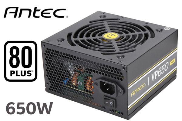 Antec VP650W Plus 650W Power Supply / Advanced Low Voltage Fan / 120mm Silent Fan / Multiple GPU Support / 80 PLUS® certified / Continuous Power / Single 12V Rail Design / VP650 PLUS
