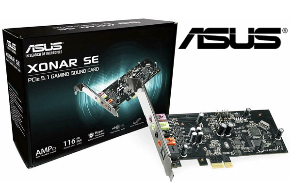 ASUS Xonar SE PCI Express 5.1 Channel Gaming Sound Card / 300ohm Headphone AMP / Exclusive Hyper Grounding Technology / Immersive Sound with a 116dB Signal-to-noise Ratio / 90YA00T0-M0UA00