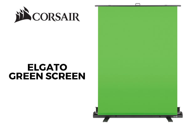 Corsair Elgato Collapsible Chroma Key Panel - Green Screen / Simply Flip Open Aluminum Case / Pneumatic X-Frame Lock System / Adjustable Height / Wrinkle Resistant / Easy To Carry Anywhere / 100% Polyester Material / 10GAF9901