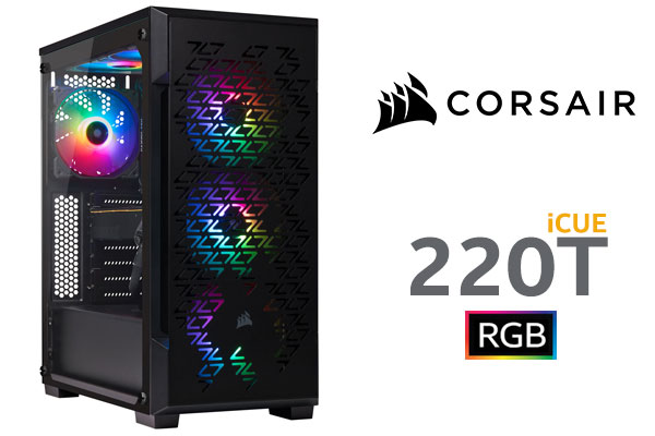 CORSAIR iCUE 220T RGB Airflow Gaming Case - Black