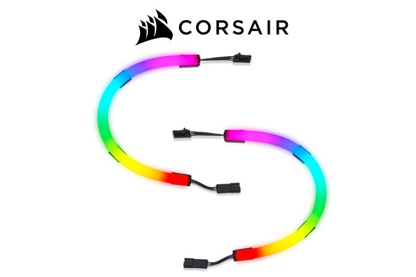 CORSAIR iCUE LS100 Smart Lighting Strip Expansion Kit 250mm / Immersive Ambient Lighting / Integrate With Games And Media / 2x 15 Individually Addressable RGB LEDs / Built-In Light Diffusion / Quick And Easy Installation / CD-9010001-WW/SS