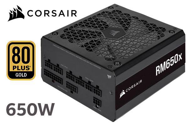 Corsair RMx Series RM650x 80 PLUS Gold 650W Fully Modular Power Supply / 80 Plus Gold Certified / All Japanese Capacitors / Zero Rpm Fan Mode / CP-9020198-WW