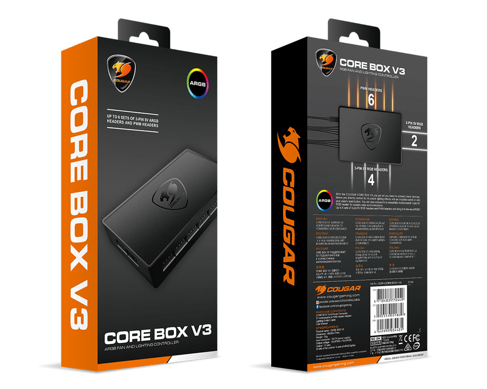 Cougar Core Box V3 ARGB PWM Fan Controller - OPEN BOX