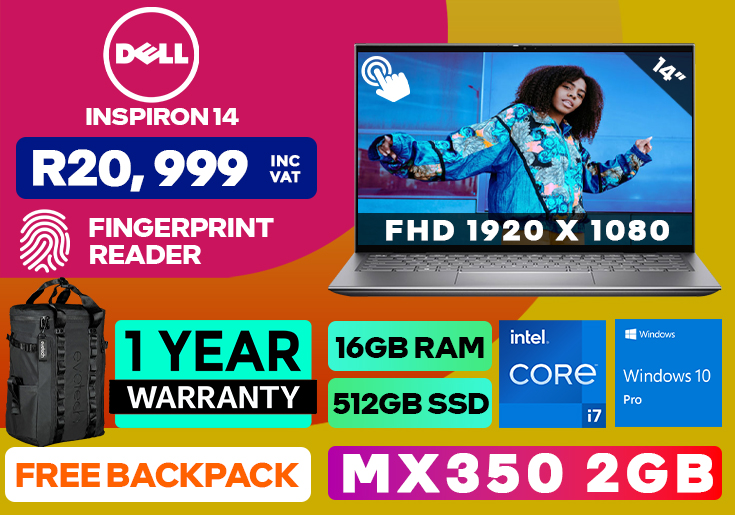 Dell Inspiron 14 i7-1195G7 16GB RAM & 512GB SSD And MX350 2GB