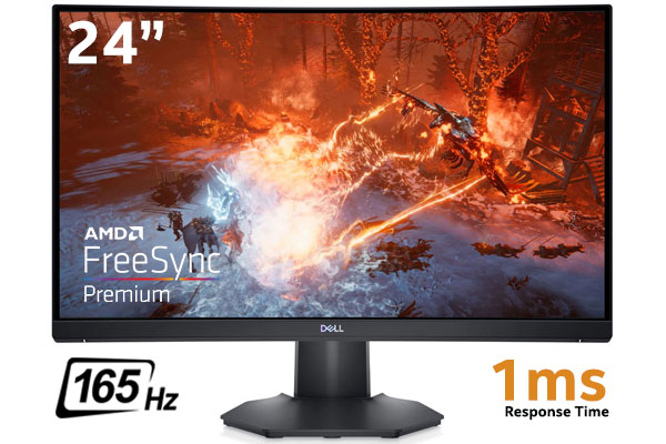 DELL S2422HG 24" 165Hz Curved Gaming Monitor / 165Hz Refresh Rate / 1ms Response Time / AMD FreeSync Premium / 3-year Advanced Exchange Service / S2422HG