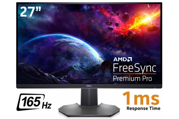 DELL S2721DGFA 27" QHD 2560 x 1440 165Hz Gaming Monitor / QHD at 165Hz (native with DP) / QHD at 144Hz (native with HDMI) / AMD FreeSync™ Premium Pro Technology / S2721DGFA