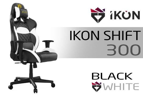 Evetech IKon Shift-300 Gaming Chair - Black/White