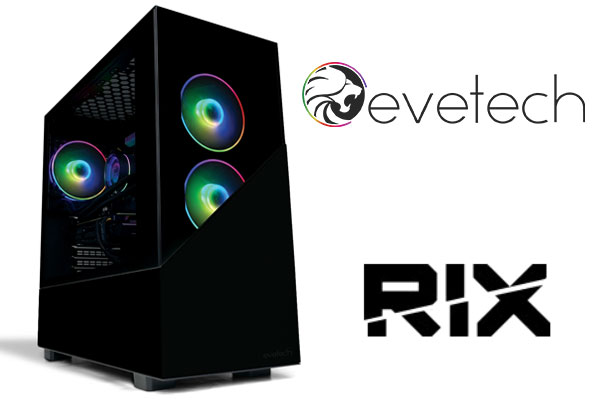 Evetech RIX Mid-Tower Gaming Case - Black / RGB LED Controller / Support USB 3.0  / Supports 7 Expansion Slot / C1936B