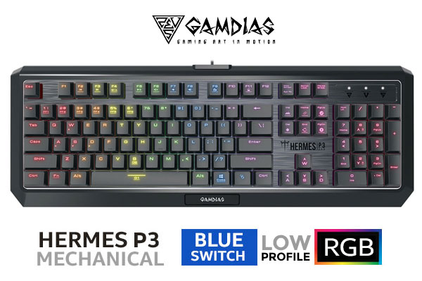 Gamdias Hermes P3 RGB Mechanical Keyboard - LP Blue Switches