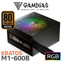 Gamdias KRATOS M1-600B RGB 600W Power Supply