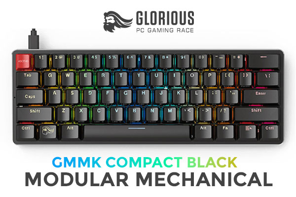 Glorious GMMK Modular Mechanical Keyboard - Compact Black  / Pre-Built / Full NKRO N-Key Rollover / ABS Double Injection Keycaps / 16.8 Million Color RGB Backlight / GMMK-COMPACT-BRN