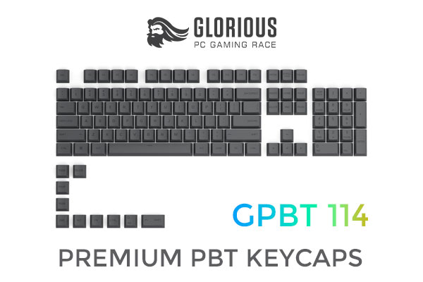 Glorious GPBT Premium PBT Keycaps - Black Ash