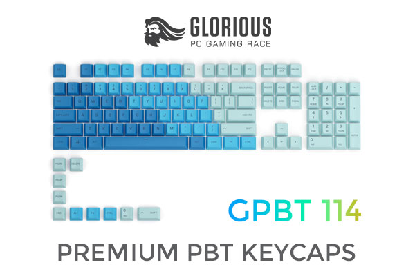 Glorious GPBT Premium PBT Keycaps - Caribbean Ocean