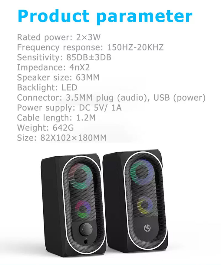 HP DHE-6001 Stereo RGB Multimedia Speaker