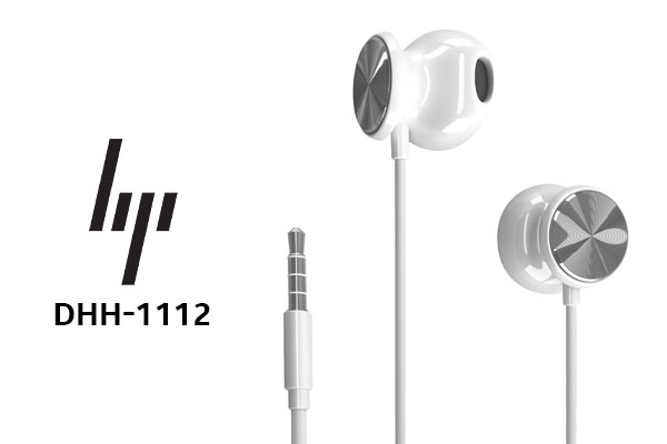 HP DHH-1112 Wired Earphone - White / Multi-platform Compatibility - Mobile/PC/PS4/Xbox One / Deep Stereo Bass / Intelligent Button Control / Omnidirectional Microphone / DHH-1112-WT