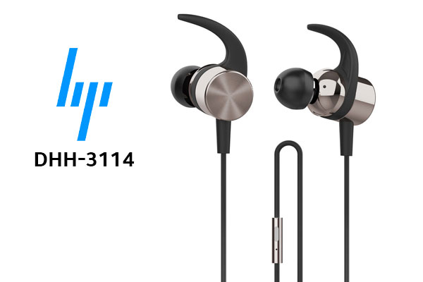 HP DHH-3114 Wired Earphone - Golden / Multi-platform Compatibility - Mobile/PC/PS4/Xbox One / Deep Stereo Bass / Intelligent Button Control / Omnidirectional Microphone / DHH-3114--Gold