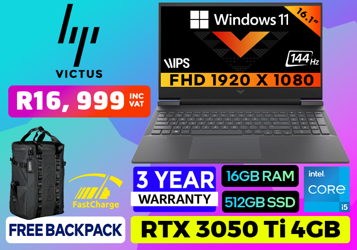 HP Laptop 16 Core i5-11400H 16GB RAM & 512GB SSD And RTX 3050 Ti 4GB