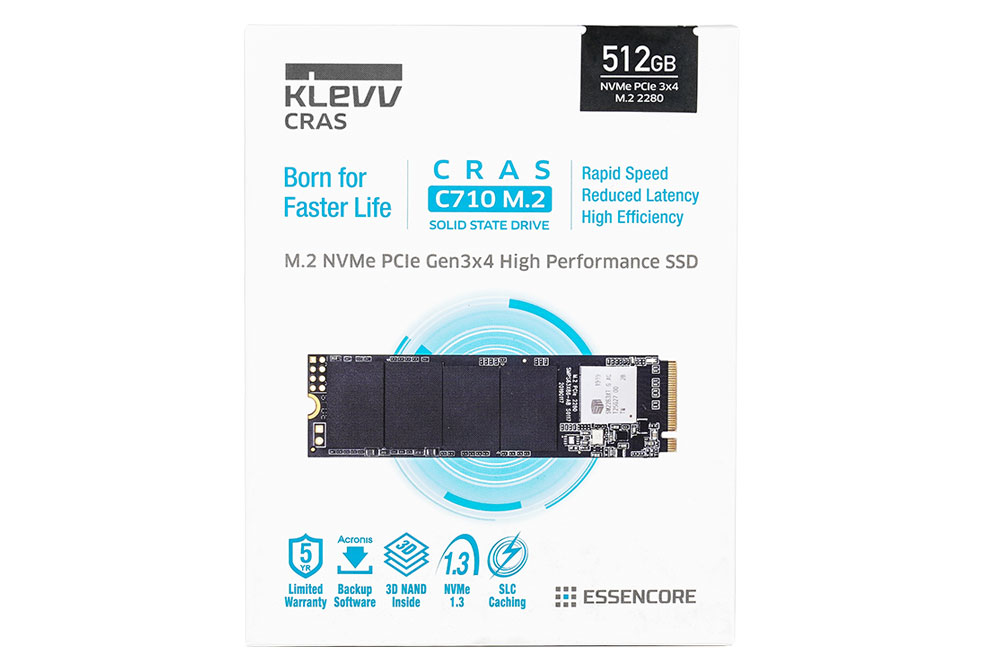 K512GM2SP0-C71 KLEVV CRAS C710 M.2 SSD NVMe PCle Gen3 x4 512GB 3D TLC NAND R/W Up to 2050MB/s & 1650MB/s Internal Solid State Drive 