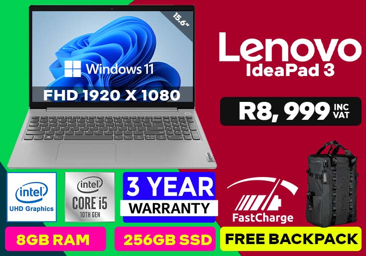 Lenovo IdeaPad 3 i5-10210U 8GB RAM & 256GB SSD + 1TB HDD