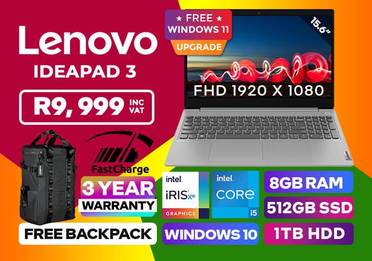 Lenovo IdeaPad 3 i5-1135G7 8GB RAM & 512GB SSD + 1TB HDD