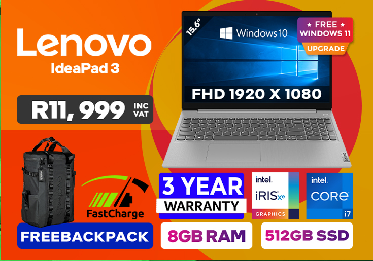 Lenovo IdeaPad 3 i7-1165G7 8GB RAM & 512GB SSD + 1TB HDD