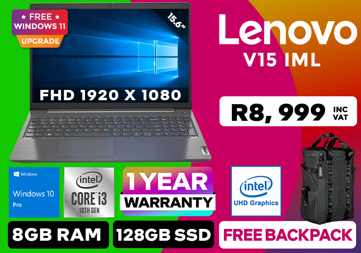 Lenovo V15 IML i3-10110U 8GB RAM & 128GB SSD & 1TB HDD