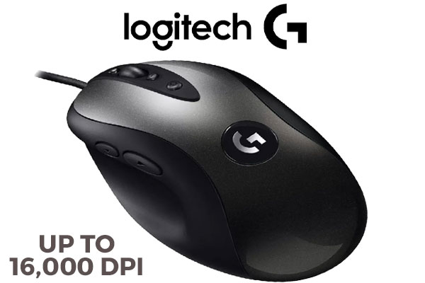 Logitech G MX518 Gaming Mouse / HERO 16K Gaming Sensor / 32-Bit ARM Processor / Up To 16,000 DPI / 8 Programmable Buttons / Many as Five DPI Settings / Save up to Five Profiles to The Onboard Memory / 910-005545