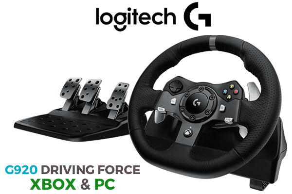 Logitech Gaming G920 Driving Force Racing Wheel / Works with XBOX one and PC / Dual-Motor Force / Easy-Access Game Controls / 900° Steering / Easy-Access Game Controls / 941-000123