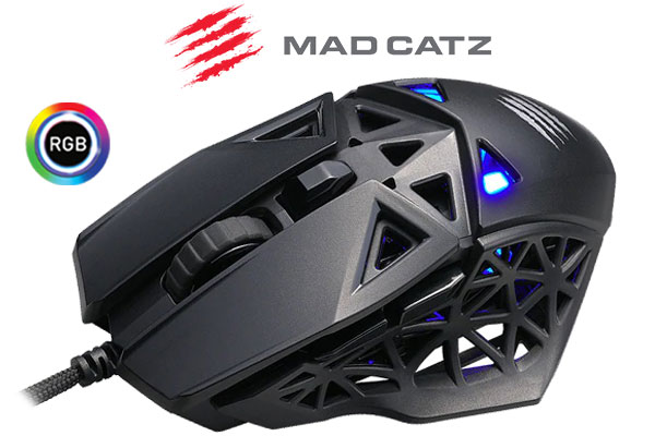 Mad Catz M.O.J.O. M1 Lightweight Gaming Mouse / 12K DPI PMW3360 Optical Sensor / Designed for Different Grip Styles / DAKOTA Mechanical Switch / Ultra lightweight 70g design / MM04DCINBL000-0