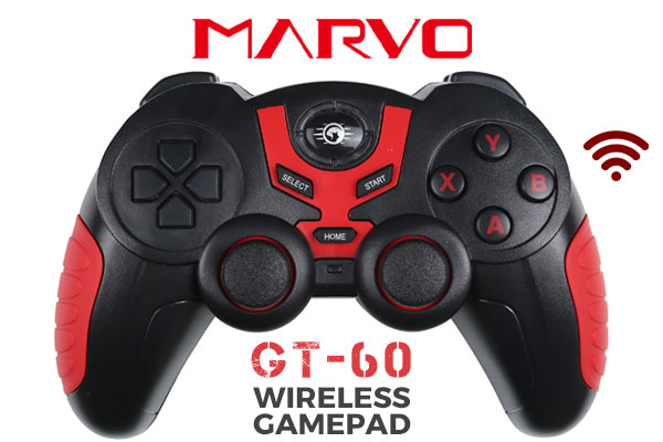 [OPEN BOX] MARVO GT-60 Wireless Gamepad / Compatible With Android, iOS and PC / 6 to 10 Hours Battery Life / Included smartphone clip / MARVO GT-60