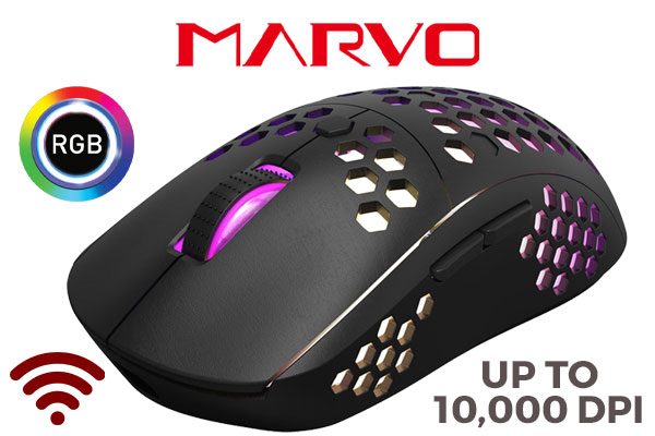 MARVO Sunspot W1 Wireless Gaming Mouse / Up to 10000 DPI / 6 Programmable Buttons / RGB Backlight / polling rate up to 100Hz / G949