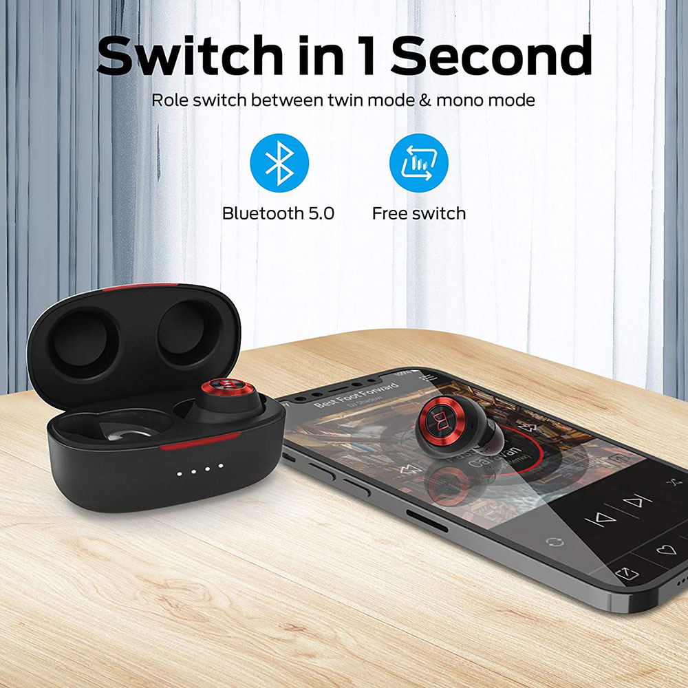 Monster Achieve 100 AirLinks Wireless Headphones - Red