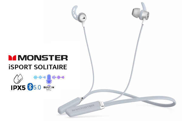 Monster iSport Solitaire Lite Wireless Headphones - Grey