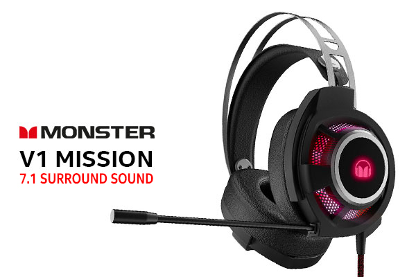Monster V1 Mission 7.1 Gaming Headset - Black