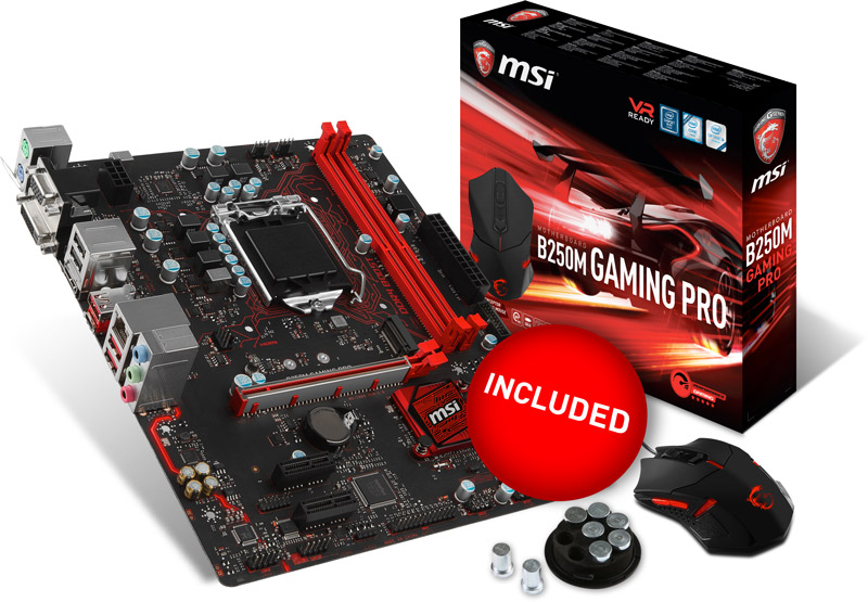 Red pro gaming. MSI b250m Gaming Pro.