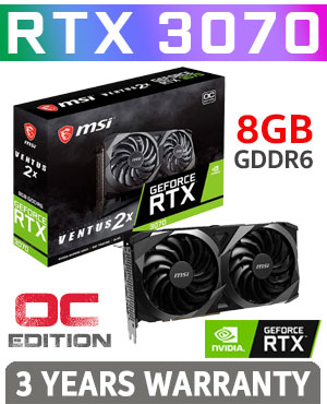 MSI GeForce RTX 3070 VENTUS 2X 8GB OC - Best Deal - South Africa