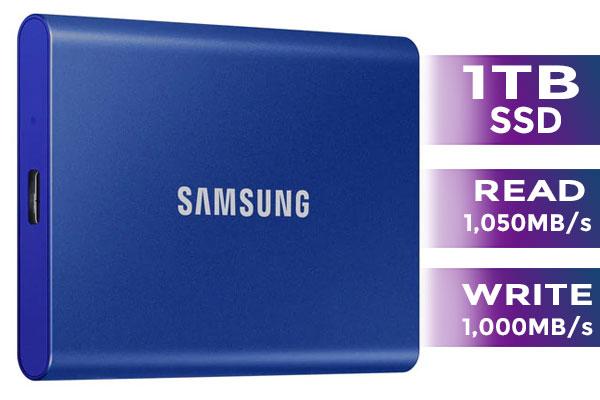 Samsung T7 1TB Portable SSD - Blue