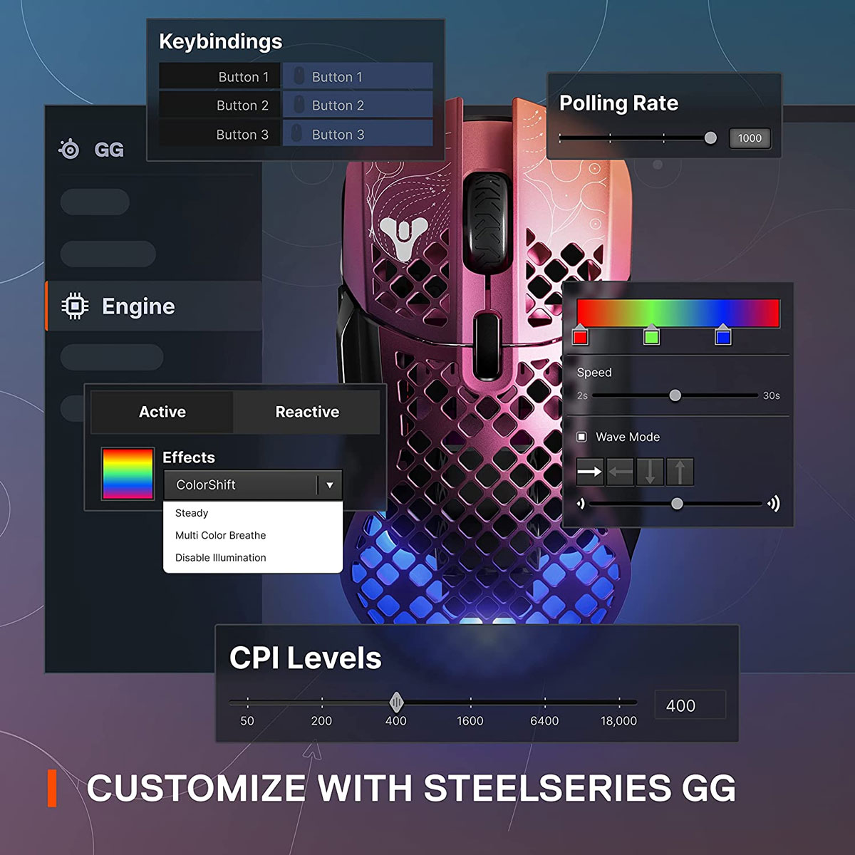 SteelSeries Aerox 5 Wireless Destiny 2 Lightfall Edition Gaming Mouse