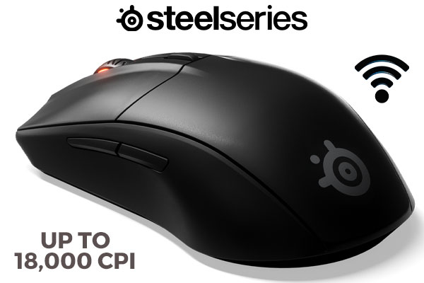 SteelSeries Rival 3 Wireless Gaming Mouse / 18000 CPI / 1ms Polling Rate / Battery Life Up To 400+ Hours / 40G Acceleration / SteelSeries TrueMove Air Sensor / Quantum 2.0 Wireless / Durable Smart Construction / 62521