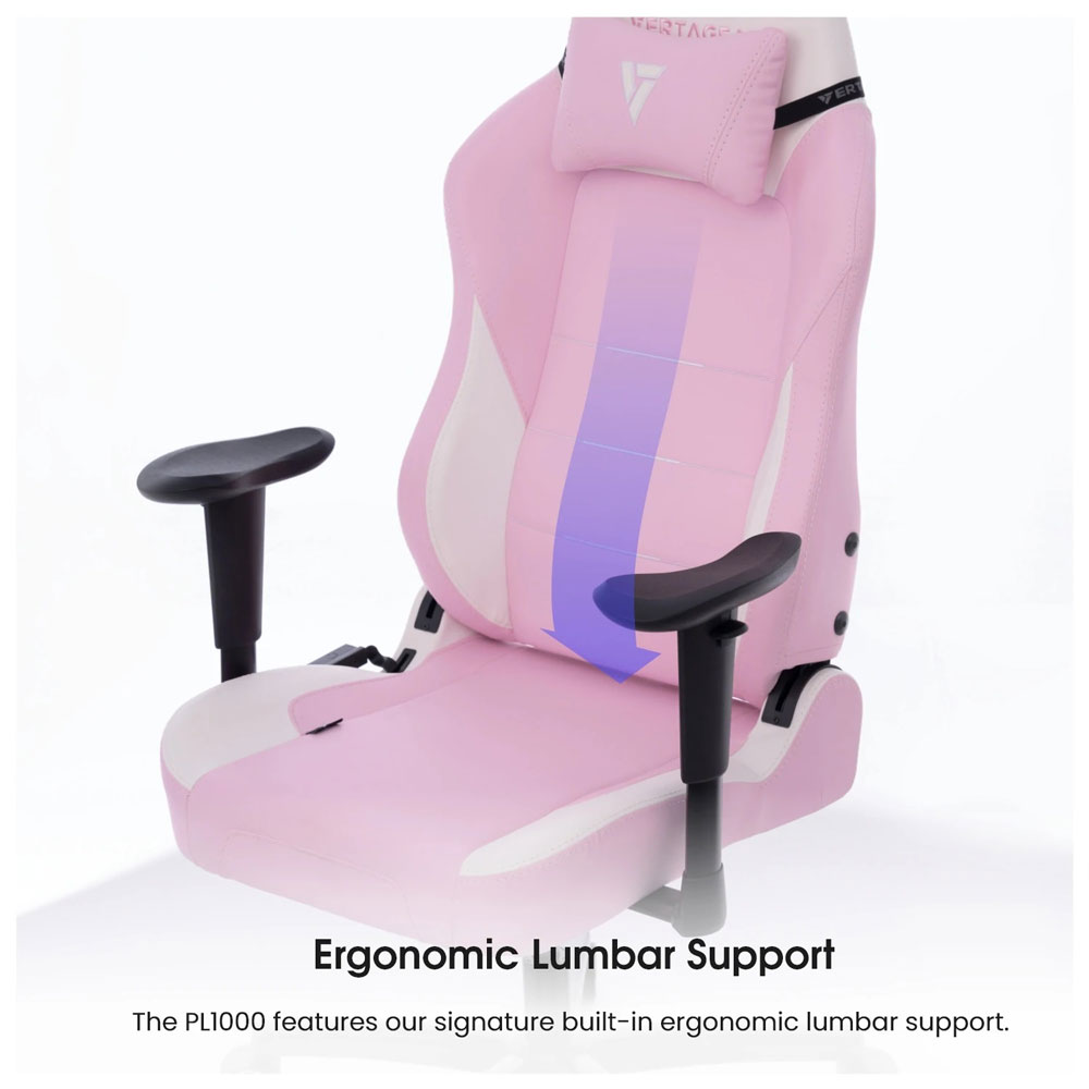 Vertagear PL1000 Gaming Chair -  White/Pink