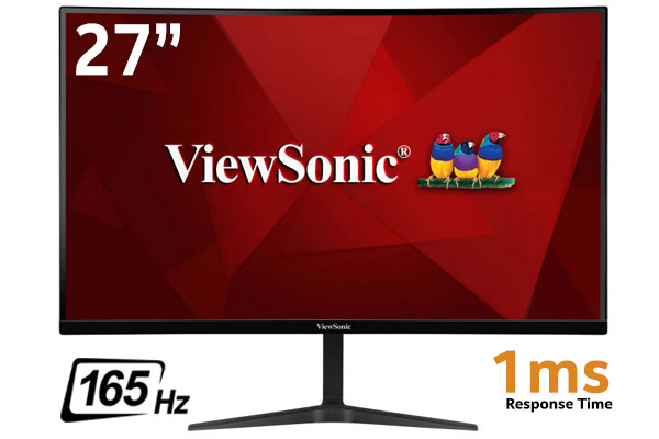 ViewSonic VX2718-2KPC-MHD 27"  QHD (2560 x 1440) 165Hz Gaming Curved Monitor / 165Hz Refresh Rate / 1ms MPRT Response Time / Dual HDMI and DisplayPort Inputs / Seamless In-Game Actions / Smooth Images without Ghosting / VX27182KPCMHD