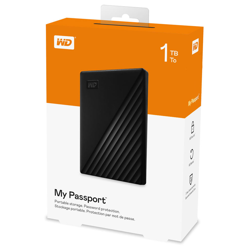 WD My Passport 1TB Portable External HDD - Black