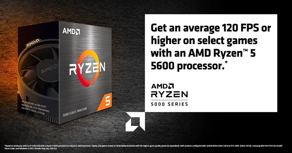 AMD Ryzen 5 5600 12 x 3.5 GHz 12-Core Processeur (CPU) Boxed Socket (PC):  AMD AM4 65 W