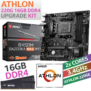 AMD Athlon 220GE B450M Bazooka Max WiFi 16GB 2666Mhz Upgrade Kit