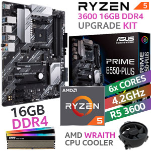 AMD RYZEN 5 3600 PRIME B550-PLUS 16GB RGB 3600MHz Upgrade Kit