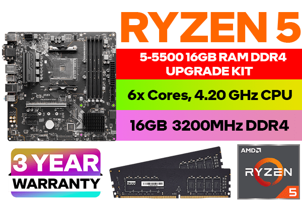 AMD RYZEN 5 5500 PRO B550M P 16GB 3200MHz Upgrade Kit